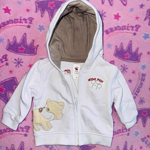 NWOT Infant 0-3M C & A Europe Baby Club Full Zip Hooded Sweatshirt - Picture 1 of 8